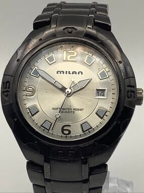 Milan Mens MLS10149 Gunmetal Quartz Diver Watch Date